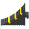 Wheel chock | black with three yellow stripesdimensions: 285 x 155 x 185 mm